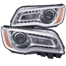 Anzo 121494 2013 Chrysler 300 Chrome Clear Projector Headlights For Sedan Chrysler 300 Projector Headlights Headlights