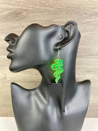 Spooky Halloween Witches Bubbling Cauldron Dangle Earrings