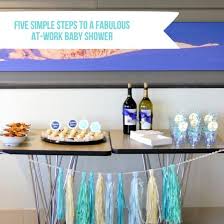 5 Steps To A Fabulous At Work Baby Shower One Charming Party Work Baby Showers Office Baby Showers Baby Shower