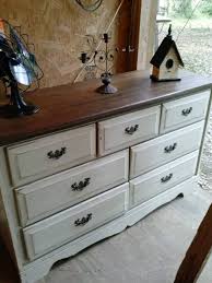 Light Tan Dresser With Dark Stained Top Restore Me Furnishings Vintage Bedroom Furniture Refurbished Dressers Refurbished Furniture