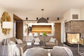 3d Render Modern Living Room And Kitchen Interior White Interior Design Modern Living Room Interior Design