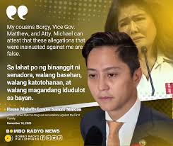 TINGNAN: Handa umanong patunayan ni House Majority Leader Sandro Marcos ang  mga naging akusasyon ni Senador Imee Marcos hinggil sa pag-gamit umano ng  ilegal na droga ng First Family. #bomboradyoph #BastaRadyoBOMBO  #BomboRadyoDagupan #