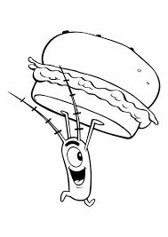 Spongebob coloring pages for kids you can print and color. Sheldon James Plankton With A Hamburger Coloring Pages Sponge Bob Square Pants Coloring Pages Colorings Cc