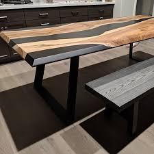Custom Epoxy Table Made Of Walnut Wood Modern Live Edge Table Unique Uv Resin Table In Industrial Style Conference Table Wood Table Design Resin Table Live Edge Dining Table