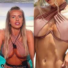 Love Island Season 7 Episode 3 Faye S Pink Cross Neck Bikini Shop Your Tv