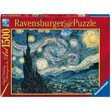 Starry night, famous van gogh painting jigsaw puzzle. Ravensburger 162079 Vincent Van Gogh Starry Night Puzzle Alzashop Com