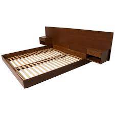 This is a project that will provide many years of enjoyment. Modern King Size Platform Bed With Floating Nightstands In Walnut At 1stdibs