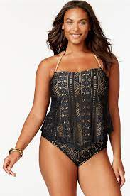 Becca Etc Plus Size Crochet Halter Tankini Top Plus Size Swimsuits Women S Plus Size Swimwear Plus Size Swimwear