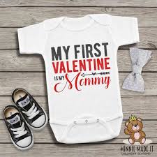Perfect for a baby shower or birthday gift! My First Valentine Is My Mommy Baby Onesie Baby Boy S Etsy Baby Boy Onesies Newborn Girl Shirt First Valentines Day Baby