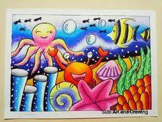 The oil pastel color makes it easy to mix and match. 34 Landscape Drawing Ideas Easy Drawings Landscape Drawings Art Drawings For Kids