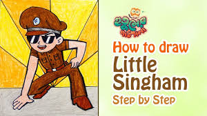 How To Draw Little Singham How To Draw Little Singham Step By Step Easy Drawings Easy Drawings Draw
