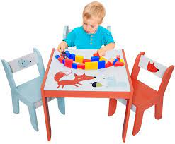 Sold and shipped by first choice home. Wood Table Set For Kids 1 5 Years Activity Table Chair Set Study Table And Chair
