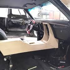Test Fitting The New Custom Console For This 68 Fiberbird Allspeedcustoms Equipped With Pcs Push Button Shifte Custom Car Interior Car Interior Custom Cars