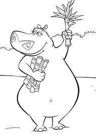 Desenhos de madagáscar para colorir para meninos e meninas é uma boa diversão para crianças. Gloria The Hippo Holding A Tree Branch In Madagascar Coloring Page Paginas Para Colorir Desenhos Madagascar