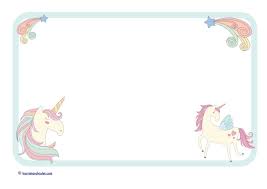 Unicorn Paper Landscape Printable Teaching Resources Print Play Learn School Labels Printables School Labels Free School Labels