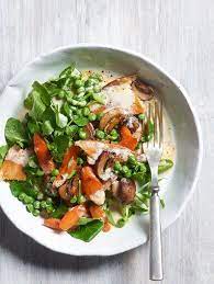 Creamy Spring Vegetables Smoked Trout Recipe Light Dinner Recipes Recipes Smoked Trout