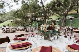 Outdoor Wedding Reception Wine Red Gold Table Setting Decor Marie Monforte Photography Wedding Reception Tables Reception Table Small Wedding Places