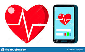 Heart Beat Rate Vector Pulse Cardiogram Heart Sign Chart