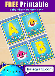 Plus get free bonus shark printable activity pages, shark col Free Printable Baby Shark Alphabet Banner Pack