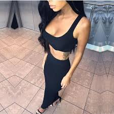 Black And White Crop Top And Skirt Set Pin On Women S Fashion Shop