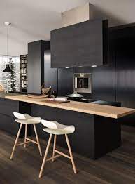 cuisine noire et bois black and wood kitchen soul inside moderne pinterest deco cuisine cuisines design cuisine noire