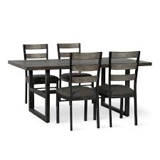 Monarch 48 metal dining table in gray by monarch (2) $254. Dorel Living Duncan 5 Piece Metal Base Dining Set Rustic Gray Walmart Com Walmart Com