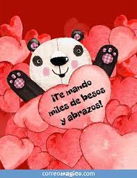 Tarjeta De Te Mando Besos Besos Y Abrazos Para Compartir Por Whatsapp En Correomagico Com