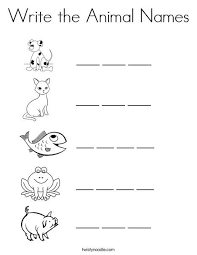 Write The Animal Names Coloring Page Name Coloring Pages Preschool Coloring Pages Alphabet Worksheets Preschool