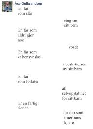 Jeg vil alltid se opp til deg. Poesiringen Ase Gulbrandsen Farsdag Facebook