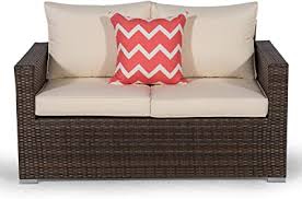 Check spelling or type a new query. Giardino Sydney Rattan Sofa 2 Seater Loveseat Sofa Polyrattan Garden Sofa Patio Outdoor Rattan Loveseat With Weatherproof Cover For Garden Furniture Brown Amazon De Garten