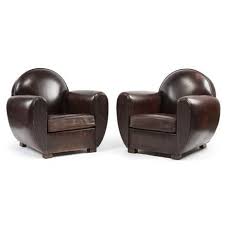 A Pair Of Art Deco Style Leather Club Chairs John Moran Auctioneers Inc Club Chairs Leather Club Chairs Leather Lounge