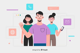 Download Contact Us Concept For Landing Page For Free In 2020 People Illustration Illustration Character Design Flat Design Illustration