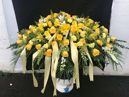 Yellow Casket Spray In Mission Hills Ca Mission Hills Florist