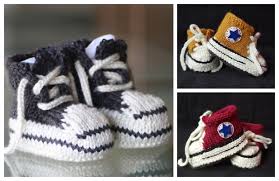 Knit up these cute socks with simple cables. Knit Baby Sneaker Booties Free Knitting Patterns Knitting Pattern