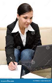 Woman with laptop stock photo. Image of internet, pleasure - 5798026