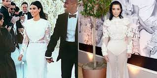 Find the perfect kim kardashian wedding dress stock photos and editorial news pictures from getty images. Kim Kardashian Wears Risque Upgrade To Wedding Dress Kim Kardashian Wears Pearl Givenchy Dress