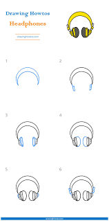 Step 1) fold the paper in half and then unfold it. How To Draw Headphones Step By Step Easy Drawing Guides Drawing Howtos Headphones Drawing Easy Drawings Guided Drawing