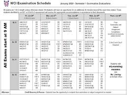 Be sure to review all the university regulations concerning examinations in section 16.3.7 of. January 2020 Exam Schedule Waterloo Collegiate Institute
