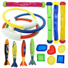 22pcs Diving Game Toys Set Swimming Pool Throwing Toy Dive Swim Rings Circle Underwater Kids Summer Gift Beach Pool Accessories Pool Toys Pool Accessories Pool Toys For Kids