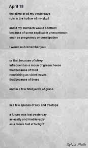 April 18 Poem By Sylvia Plath Poem Hunter Plath Poems Sylvia Plath Poems Poems