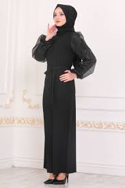 Neva Style Kollari Detayli Siyah Tesettur Elbise 1376s Tesetturisland Com 2020 Elbise Siyah Nevada