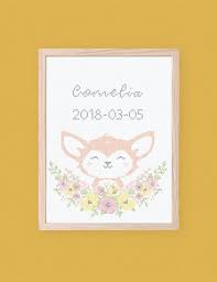 Embroidered Wall Hanging With Animals Name And Date Cross Stitch Alphabet Cross Stitch Designs Cross Stitch Patterns