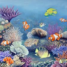 Coral watercolor, no.4 sea coral, coral painting, wall art, coral art, blue coral, beach art. Coral Reef Painting By Rick Borstelman