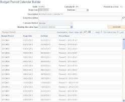Defining Commitment Control Budget Period Calendars