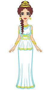 Photo About Portrait Of The Animation Woman In Ancient Greek Dress Full Growth Vector Illustration Iso Ancient Greek Dress Ancient Greek Clothing Greek Dress