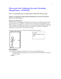 microscope lab estimating size and calculating magnification