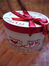 Cup And Saucer Print Novelty Hat Box Caixa De Madeira Caixas Decoradas Caixa Decorada Com Tecido