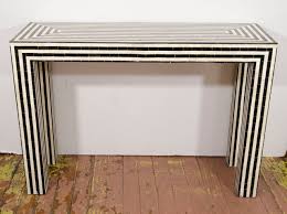 Indian Bone Inlay Black White Striped Console Table Bone Inlay Side Table Furniture