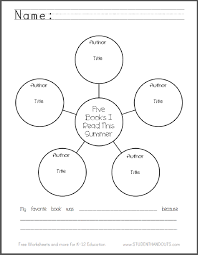 Five Books I Read This Summer Free Printable Graphic Organizer Worksheet Pdf File Summer Worksheets Map Worksheets Graphic Organizers