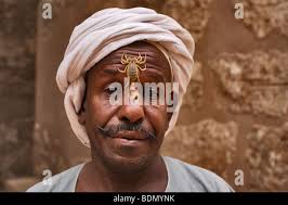 Portrait of a temple guard, Abu Simbel, Nubia, Upper Egypt, North Africa,  Middle East Stock Photo